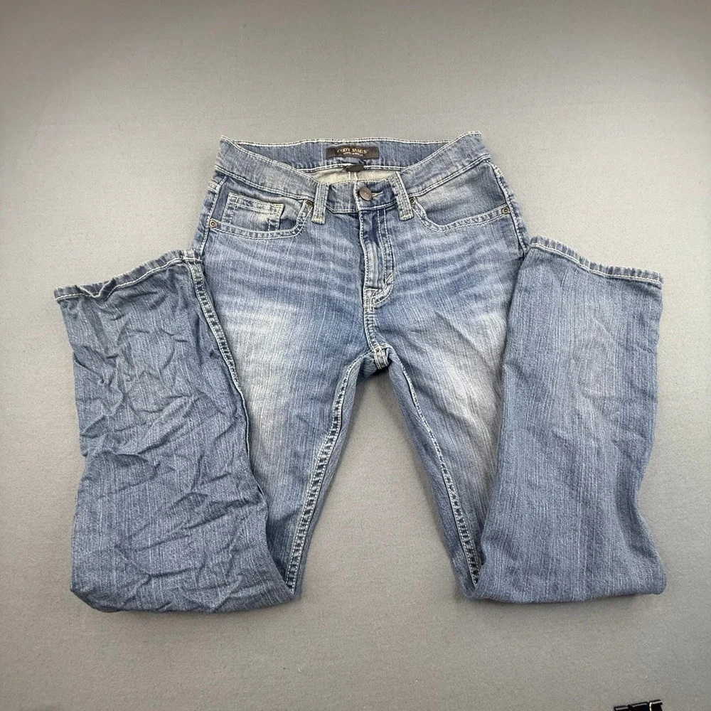 Cody James Jeans Mens 30x30 Blue Western Straight Leg Heavy Stitch Denim